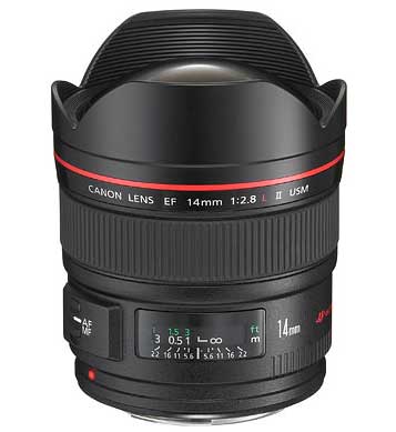 Canon EF14mm f/2.8L II USM wide angle lens
