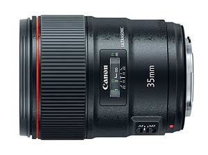 Canon EF35mm f/1.4L II USM wide angle lens
